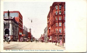 Postcard Sixteenth Street Looking North from Farnam Street Omaha Nebraska~2999