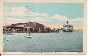 Nantucket MA, Ferry Ship Terminal, Steam Boat Wharf, Teich WB 1930's