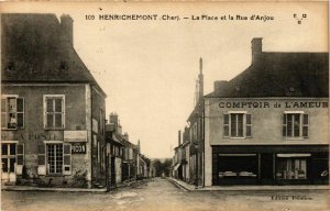 CPA HENRICHEMONT La Place et la Rue d'Anjou (863282)