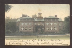 NAUGATUCK CONNECTICUT CT. SALEM SCHOOL VINTAGE ROTOGRAPH POSTCARD 1906