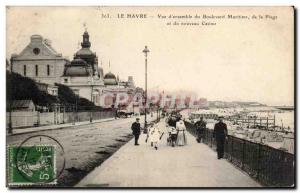 The Havre View d & # 39ensemble Boulevard Maritime - Old Postcard