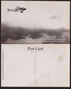 1928 Boeing 80 in flight, CAM 18 tail number 793K, real photo unused RPPC