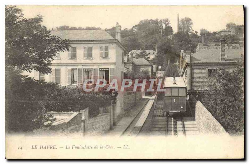 Old Postcard Tram Train funicular from Cote