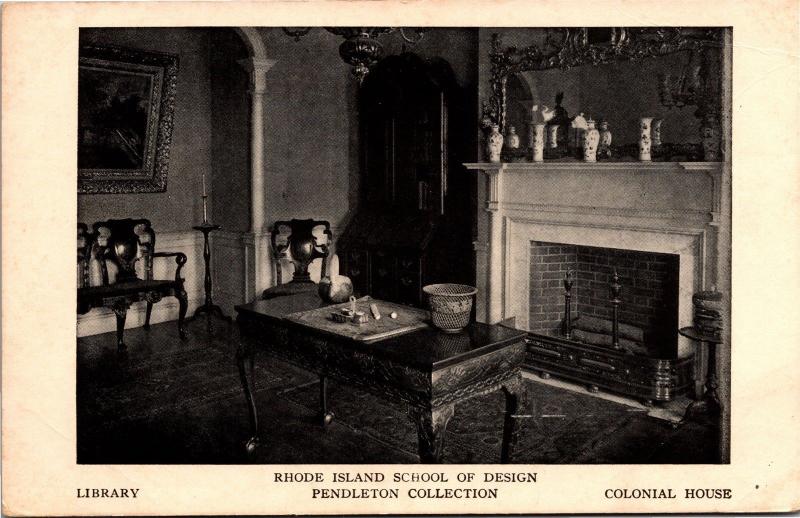 Rhode Island School of Design, Colonial House Library Vintage Postcard H16