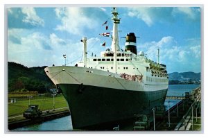 SS Statendam Ship Through Panama Canal Panama UNP Chrome Postcard N22