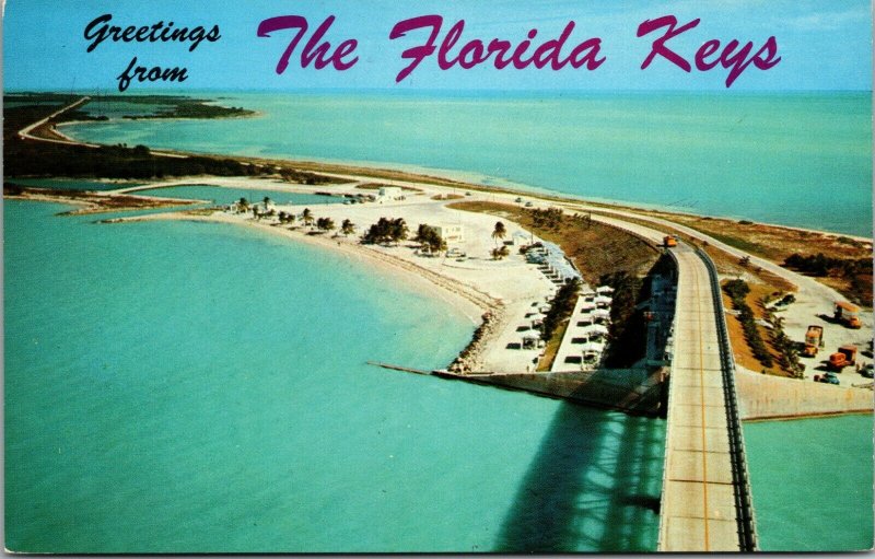 Key West Aerial View Greetings Vintage Postcard