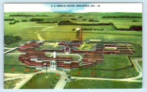 SPRINGFIELD, MO Missouri  US MEDICAL CENTER  c1940s Kropp Linen  Postcard