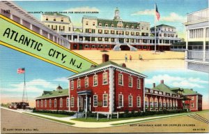 Postcard NJ Atlantic City Homes for Invalid and Crippled Children 1940s M33