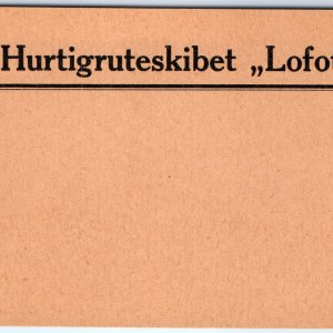 c1960s Norway Hurtigruteskibet Luggage Tag Label MS Lofoten Ship Liner C42