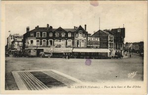 CPA LISIEUX - Place de la Gare et Rue d'ORBEC (140783)