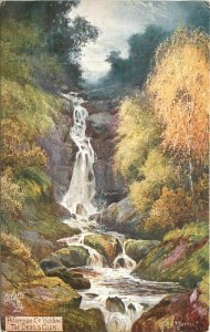 Ireland Wicklow C-1910 Postcard Tuck The Devil's Glen waterfall 22-7630