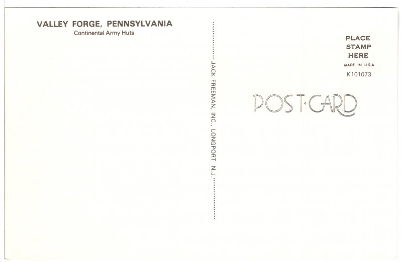 US    PC2945  CONTINENTAL ARMY HUTS, VALLEY FORGE, PA