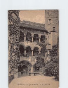 Postcard Die Arkaden im Schlosshof, Heidelberg, Germany