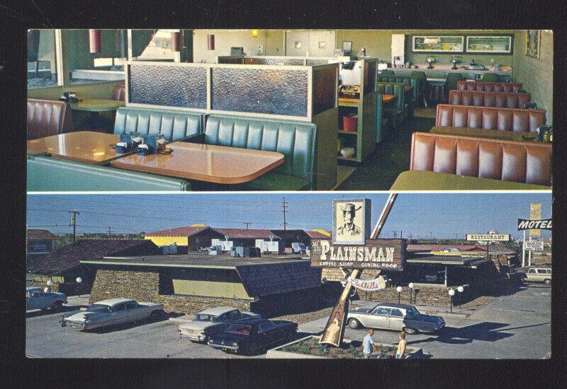 HOLBROOK ARIZONA THE PLAINSMAN RESTAURANT 1959 CADILLAC CARS OLD POSTCARD