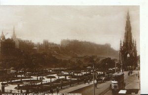 Scotland Postcard - Mound Castle and Scott Monument - Edinburgh - RP - Ref 9192A