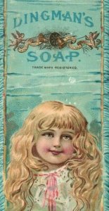 1880s Bookmark Dingman's Soap Cherubs Bells Lovely Child #H