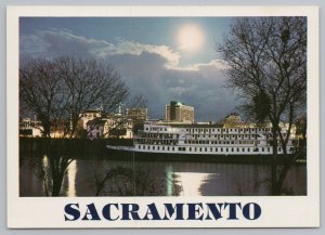 Ship~The Delta Queen~Sacramento California~Continental Postcard 
