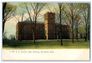 c1905s US Arsenal Main Building View Springfield Massachusetts MA Trees Postcard