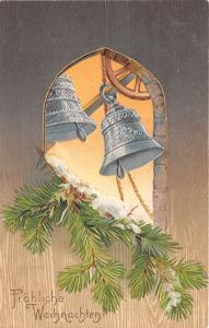 BG8423 bell fir branch embossed weihnachten christmas greetings germany