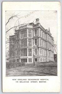 1912 New England Deaconess Hospital Bellevue Street Boston MA Posted Postcard