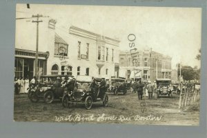 West Point NEBRASKA RPPC c1910 AUTO RALLY Horse Race BOOSTERS nr Oakland c1960