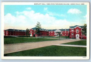 Cedar Falls Iowa Postcard Bartlett Hall Iowa State Teachers College 1940 Vintage