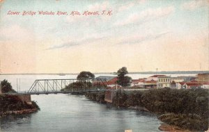 LOWER BRIDGE WAILUKU RIVER HILO HAWAII POSTCARD (c. 1910)