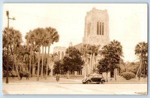 Palm Beach Florida FL Postcard RPPC Photo Bethesda By The Sea Car Scene c1940's