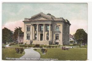 Macabee Temple Port Huron Michigan 1913 postcard