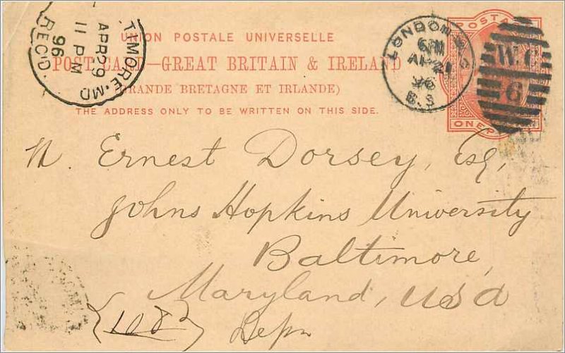 Entier Postal Stationery Postal Great Britain Great Britain 1896 London to Ba...