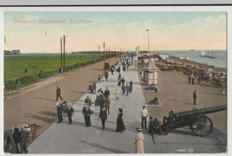 Hampshire; Clarence Esplanade, Southsea PPC 19108 PMK To Miss Akers, Camberley 