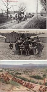 MILITARY   TRENCH FIGHT, RIFLES, WAGON TRAIN 3 postcard