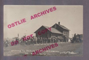 Gregory SOUTH DAKOTA RPPC 1911 DEPOT Train Station ODD-FELLOWS CONVENTION IOOF