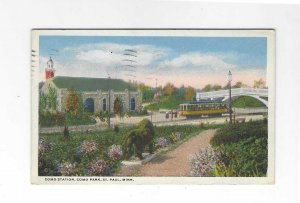 Vtg 1915 Como Station, Como Park, St Paul, Minnesota - Trolley Car Postcard