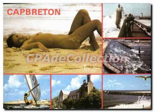 Postcard Modern Capbreton L'Entree Du Port The Pier Naked woman eroticism