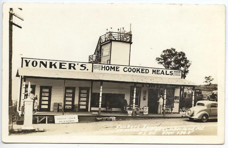 Cumberland MD Yonkers Tower Restaurant RPPC Real Photo Postcard Shop 