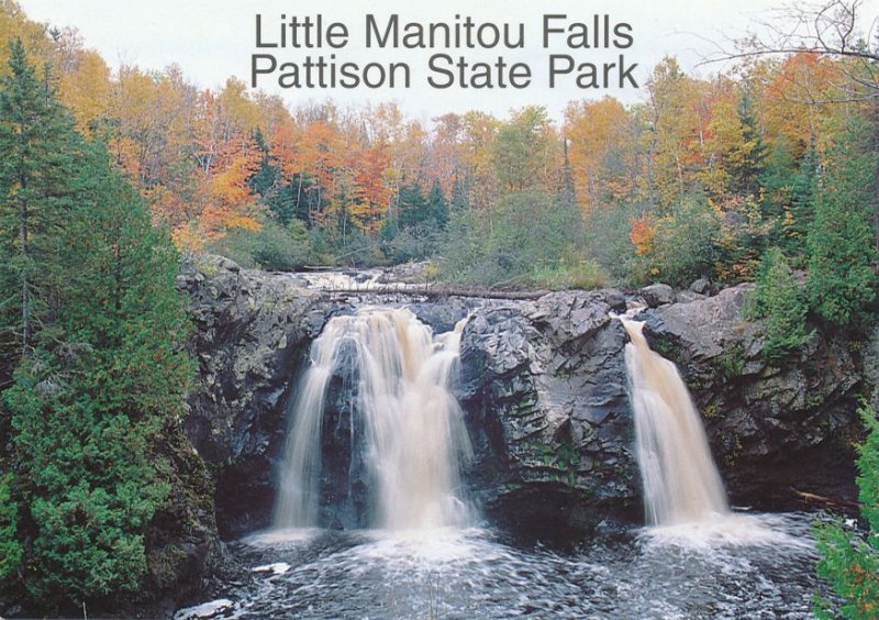 (2 cards) Superior WI Wisconsin Little and Big Manitou Falls Pattison State Park