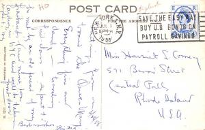 Cunard RMS Queen Mary Ship 1958 light postal marking on front