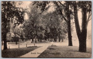 Dayton Ohio 1908 Postcard South Boulevard Houses Sidewalk Trees