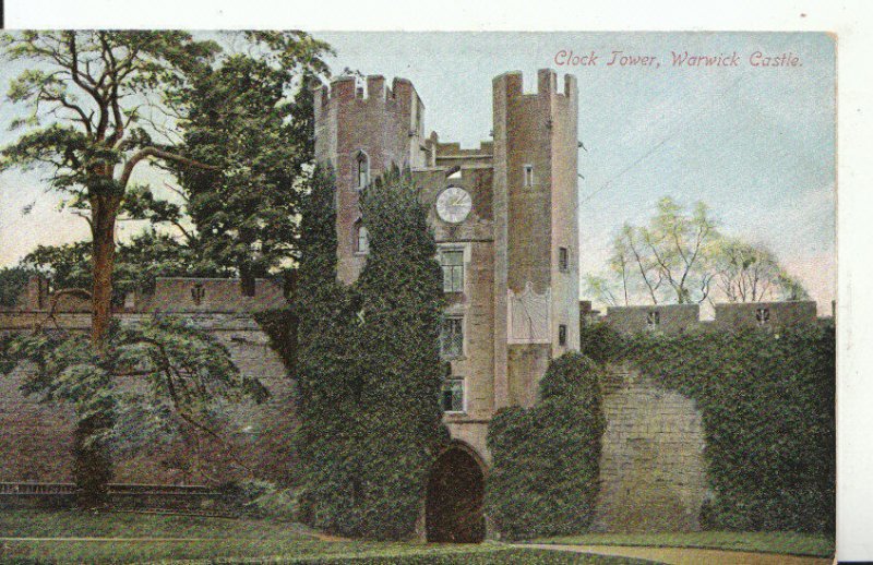 Warwickshire Postcard - Clock Tower - Warwick Castle - Ref 13052A