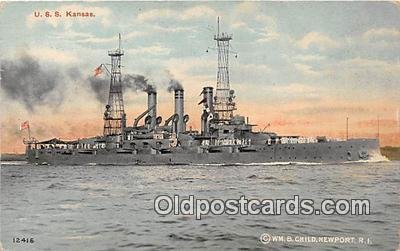 Military Battleship USS Kansas Unused 