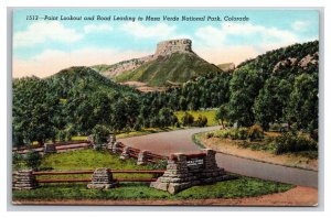 Road To Mesa Verde National Park Colorado CO UNP Linen Postcard Z2