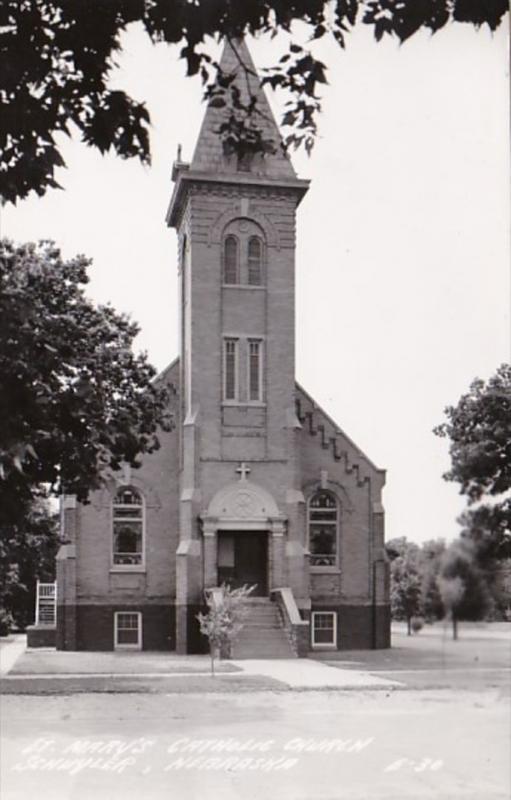 Nebraska Schuyler St Mary's Catholic Church Real Photo