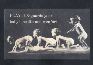 PLAYTEX DIAPERS BABY CARE VINTAGE ADVERTISING POSTCARD