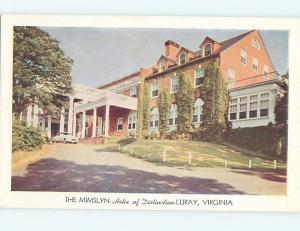 Unused 1950's MIMSLYN HOTEL Luray Virginia VA Q5172