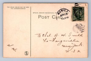 MONKEY CAGE BOTANICAL GARDENS MANILA PHILIPPINES POSTCARD 1909