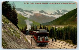 GLACIER, BC ~ Canadian Pacific Railway Train IMPERIAL LIMITED c1910s Postcard