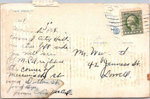 Postcard BUILDING SCENE Lowell Massachusetts MA AK4959