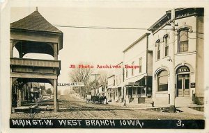 IA, West Branch, Iowa, RPPC, Main Street West, Business Area, 1912 PM,Photo No 3
