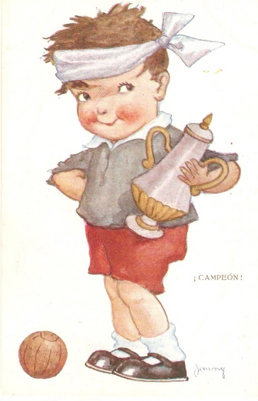 Jimmy. Comic Boy. Champion! Nice vintage Spanish postcard